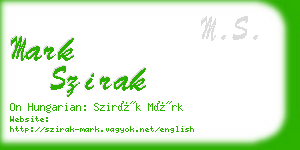 mark szirak business card